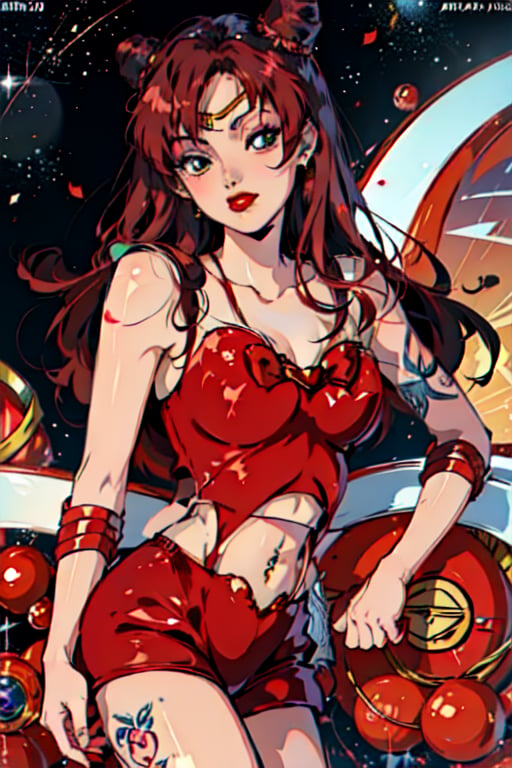 black red hair, red sailor suit, ahegao_face, rei hino, sailor mars, tattoo on belly ,Wlop, lora:GirlfriendMix_v1_v20:1,JessicaWaifu suit,jolynejojo_makeup,