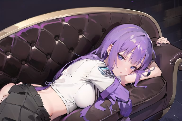 bedroom_background, high_resolution, best quality, extremely detailed, HD, 8K, 
1 girl, solo, figure_sexy, hot, (lavender_hair:1.2), (sleeping:1.2), FECCC, AiKouhaiOutfit,
 kuna2, (lying_on_sofa:1.4), (night:1.4), onepiece, skirt, (from_above:1.2), (closed_eyes:1.2), (upper_body:1.4), (from_side:1.4)