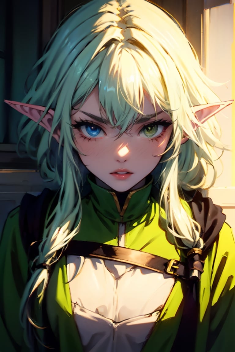 (masterpiece, top quality, best quality, official art, beautiful and aesthetic:1.2), (1girl:1.3), heterochromia, SharpEyess ,,sketch,priestess,high elf archer