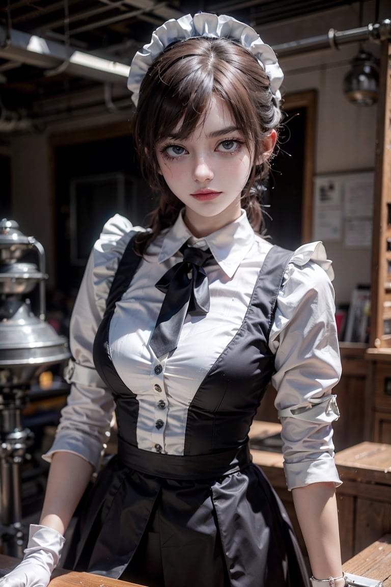 female, ((masterpiece, best quality, ultra detailed, absurdres),mechanic, maid
