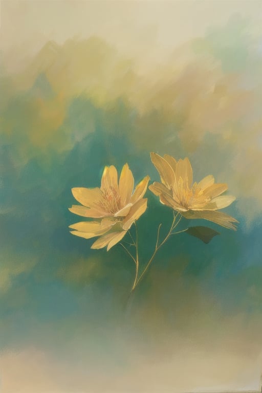 Gold, flowers, green golden hour, hazy lighting,  (hi-top fade:1.3), dark theme, soothing tones, muted colors, high contrast, hyperrealism, soft light, sharp