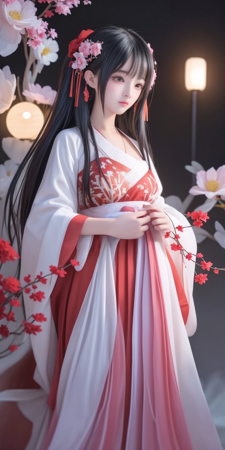 (masterpiece, top quality, best quality, official art, beautiful and aesthetic:1.2), (1girl), extreme detailed,(abstract, fractal art:1.3),highest detailed, detailed_eyes, light_particles, hanfu,jewelry, sexy, ,red,,<lora:659111690174031528:1.0>
