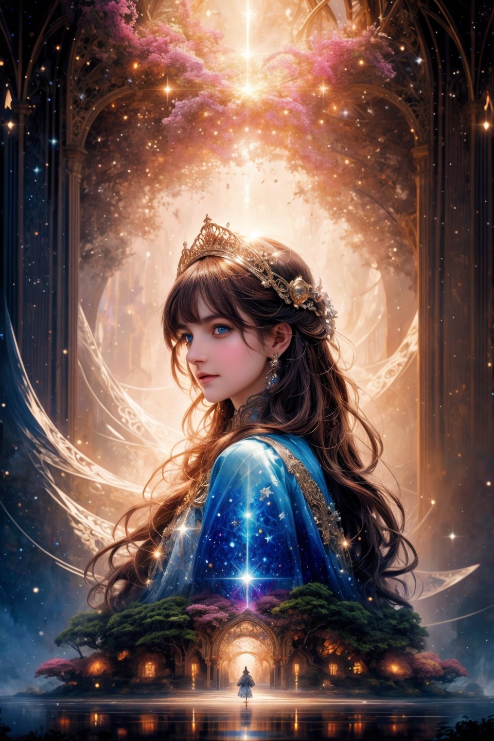 1girl, long hair, princess, in the treean ultra hd detailed painting,digital art, Jean-Baptiste Monge style, bright, beautiful  , splash,  , Glittering , cute and adorable,  filigree,  , rim lighting, lights, extremely ,  magic, surreal, fantasy, digital art, , wlop, artgerm and james jean, , centered, symmetry, painted, intricate, volumetric lighting, beautiful, rich deep colors masterpiece, sharp focus, ultra detailed, in the style of dan mumford and marc simonetti, astrophotography,DonMDj1nnM4g1cXL ,High detailed ,midjourney