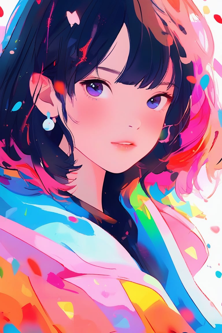 simple background,colorful,1girl