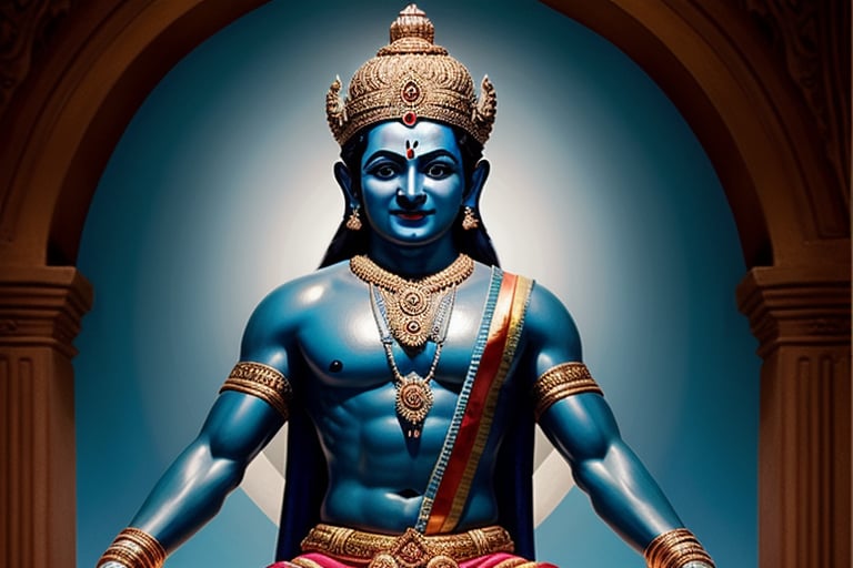 Male hindu god, Lord Krishna, blue skin