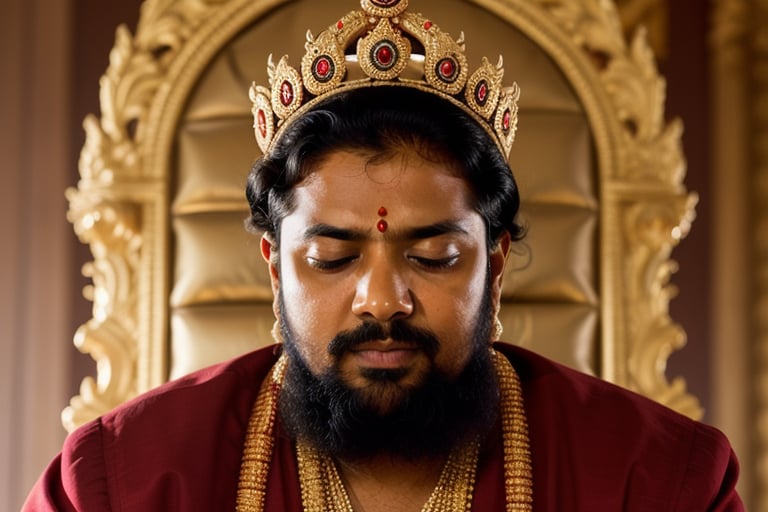 tamil king, divine, calm face, meditating