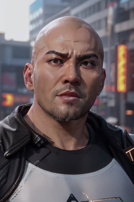 3d render, cgi, 1man,  Deddy Corbuzier, portrait, cyberpunk 2077 gameplay, cinematic lighting, 4k, hyperrealistic, focused, extreme details, unreal engine 5 render, cinematic, masterpiece,j3s1,ded1