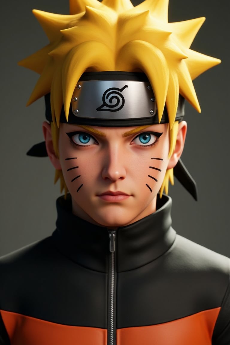 portrait of naruto uzumaki, in unreal engine render.