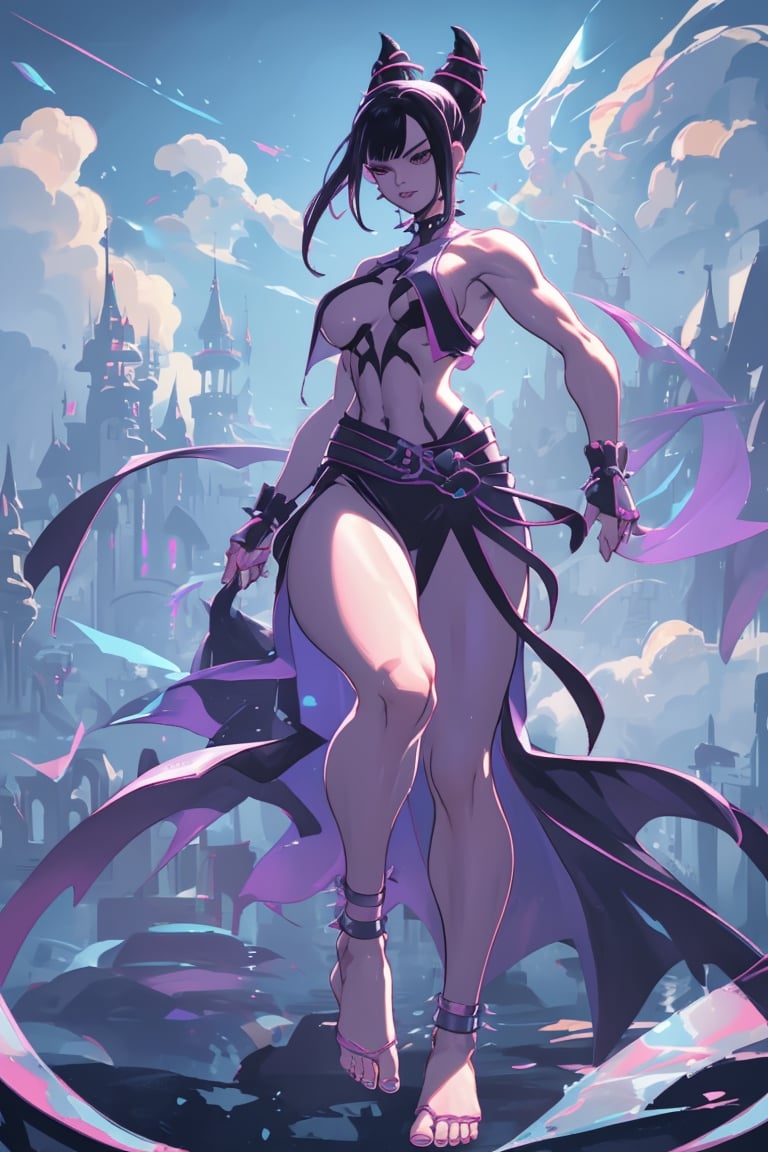 juri han , thick mature_female , (muscular tomboy milf:1.2) , (open long slit dress without bra:1.2) , full body, bare feet , bare legs
 
autumn time ,floating castle, light coming from abstract clouds

, masterpiece, best quality, very aesthetic, absurdres,glowingdust,Sexy Toon,breakdomain