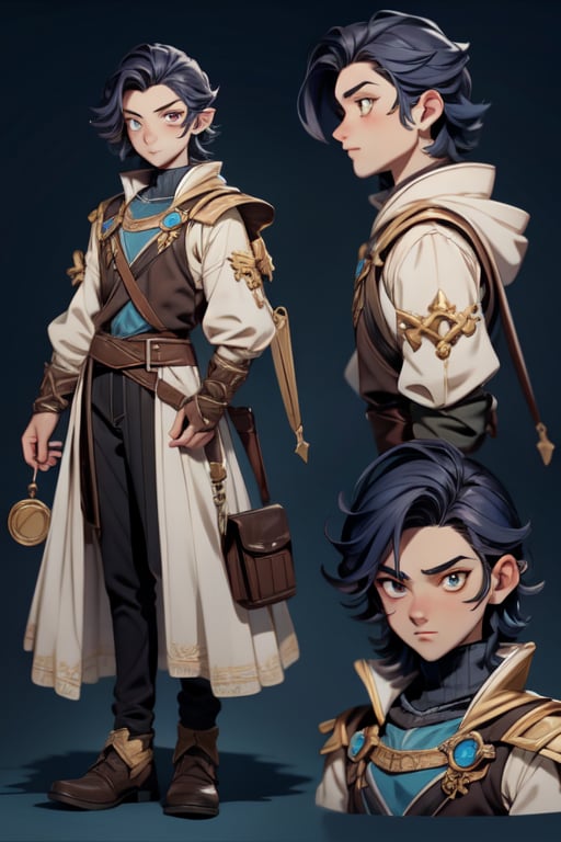 (CharacterSheet:1) Young male apprentice fantasy alchemist