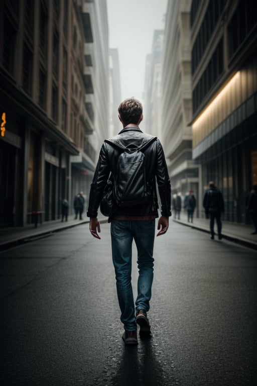 Male walking towards to viewer, angry, blur background, cinematic, photorealistic 