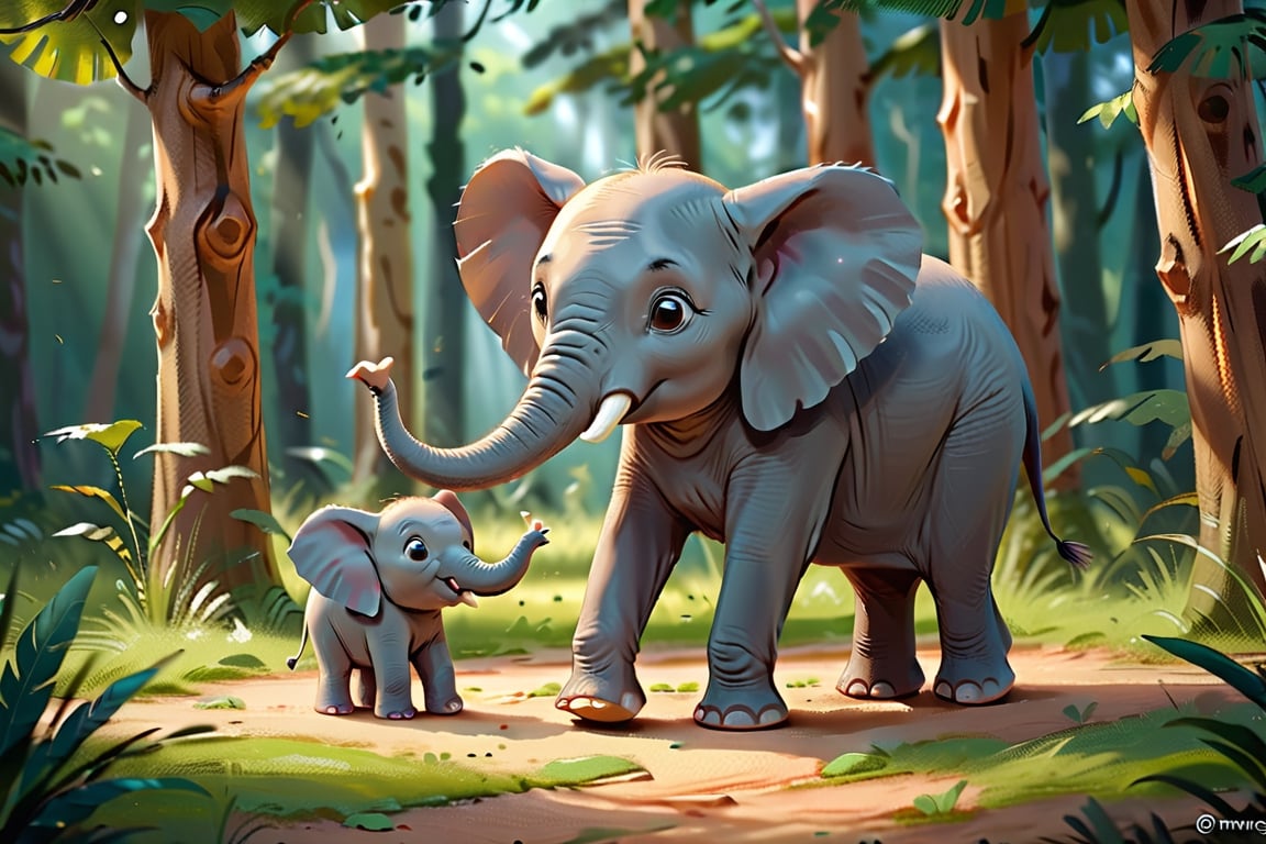 8K,Best quality, masterpiece, ultra-high res, (photorealistic:1.4), Masterpiece, Concept Art,, singleL one baby elephant 
