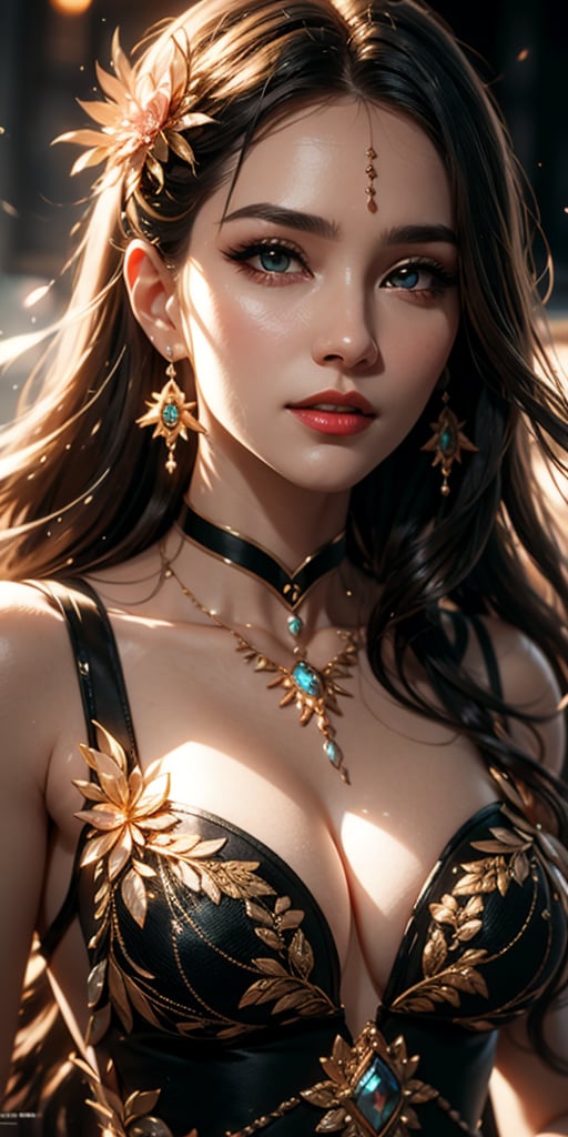 A Ultra realistic, a stunningly waist high Portrait of an exotic beautiful women of the western region of China woman, wearing style Japan royal costs , perfect detailed face, natural face, extremely beautiful, natural pink and white face, red lips , smiling ,detailed symmetric hazel eyes with circular iris, HYPER realistic, black and gold diamond jewelry, detailed splendid apocalypse wallpapers, gentle sunlight,  stunning realistic photograph, 3d render, octane render, intricately detailed, cinematic, trending on artstation , Isometric, Centered hyper ealistic cover photo, awesome full color, hand drawn, dark, gritty, mucha, klimt , erte 128k, high definition, cinematic, neoprene, be chance contest winner, portrait featured on unsplash, stylized digital art, smooth, ultra high definition ,The most modern camera today fujifilm gfx 100s, 84k, unreal engine 5, ultra sharp focus, intricate artwork masterpiece, ominous, epic, trending on artstation, by artgerm, giger and beksinski, highly detailed, vibrant, best quality, perfect detailed, ultra sharp focus,