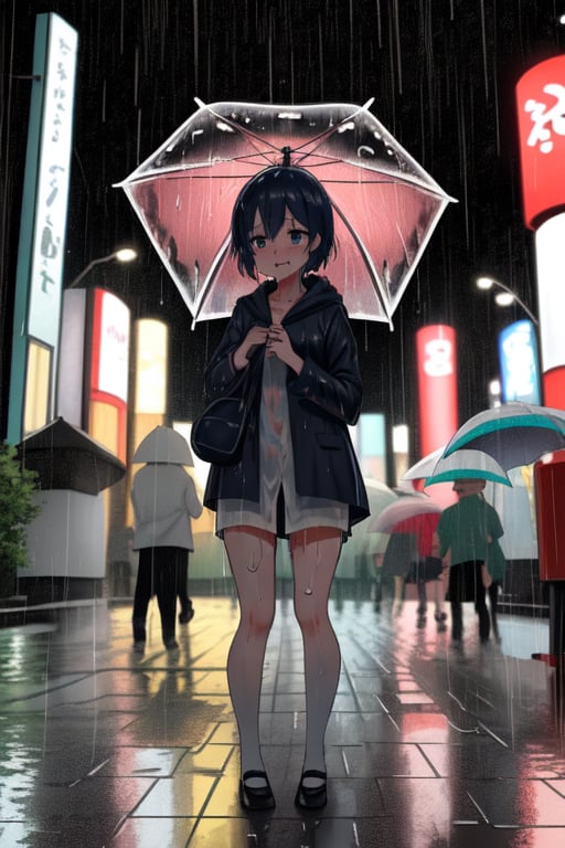 
a very wet rainy day in the city of tokyo
