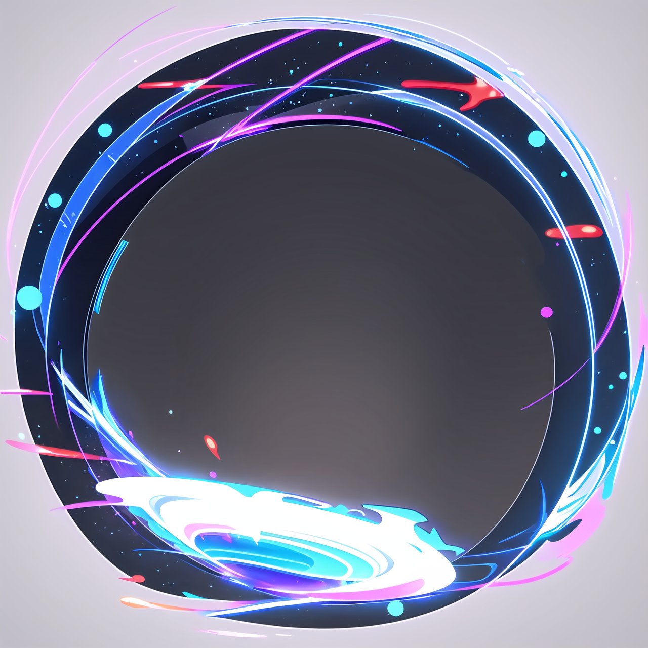 circle rounded avatar frame, in flame, electric, lightnig, ultra detailed, intricate, white background, simple background,circleframe, neon style 