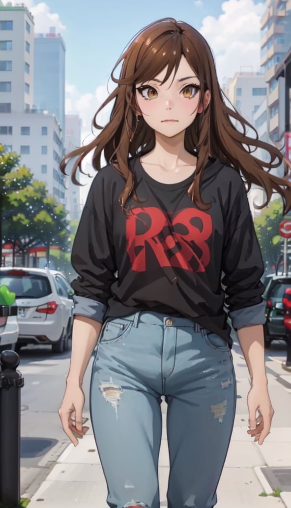 worms eye camera view of a full head to feet view, full head showing, elegant Filipina, wearing sneakers in hiphop, rugged jeans, an outfit in the street of Manila, cute fine face, rounded eyes, digital painting, fan art, pixiv, by Ilya Kuvshinov, katsuhiro otomo ghost-in-the-shell, magali villeneuve, artgerm, Jeremy Lipkin and Michael Garmash and Rob Rey slum background from Payatas,Hori