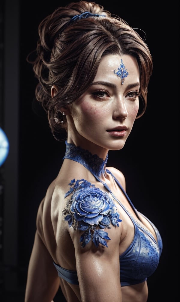 the portrait of a blueberry that resembles an absurdly beautiful, graceful, elegant, sophisticated fitness model woman, an ultrafine hyperdetailed illustration by kim jung gi, irakli nadar, intricate linework, bright colors, octopath traveler, final fantasy, unreal engine 5 highly rendered, global illumination,