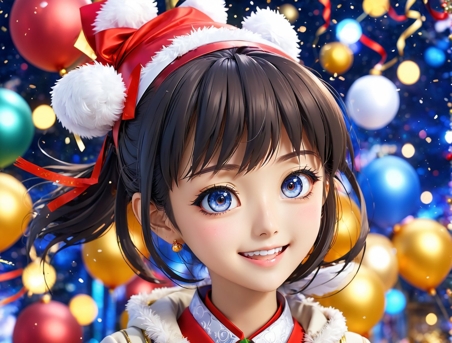 ((anime)), beautiful girl celebrating new year, dynamic angle, depth of field, detail XL,more saturation 