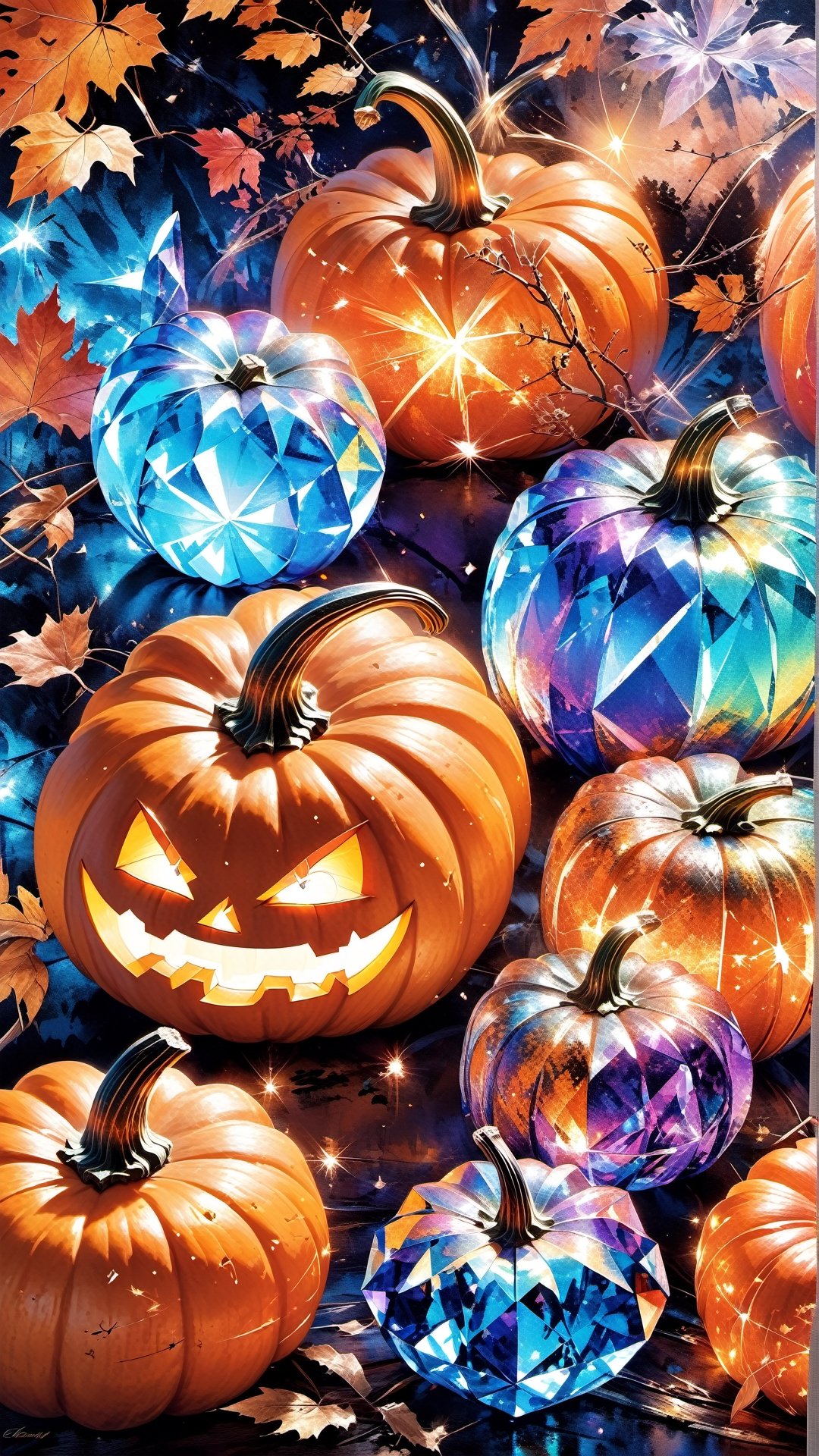 ColorART, Pumpkin, crystal, highres, 