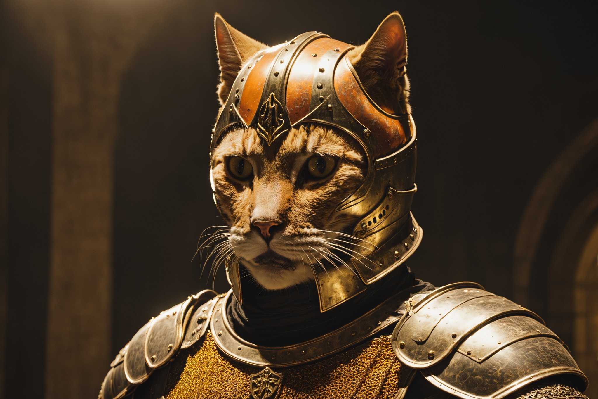 anthropomorphic cat knight templar, high quality, common European breed, orange colour, realistic, extra detailed, detailed, with golden armour and matching helmet
((((night time, seen from afar))))),more detail XL,photo r3al,Movie Still,DissolveSdxl0,Leonardo Style