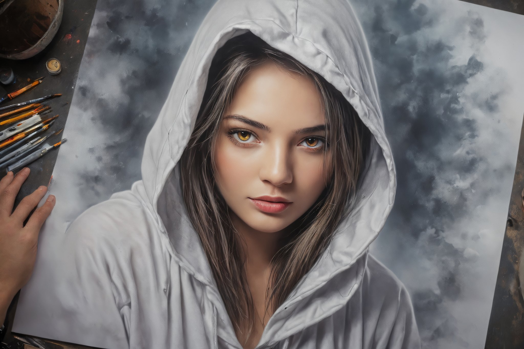 Airbrushing (Beautiful mystical allure) 

hood, smart, environment,

Using airbrushing for art, often for smooth gradients, spray effects, or automotive art.





