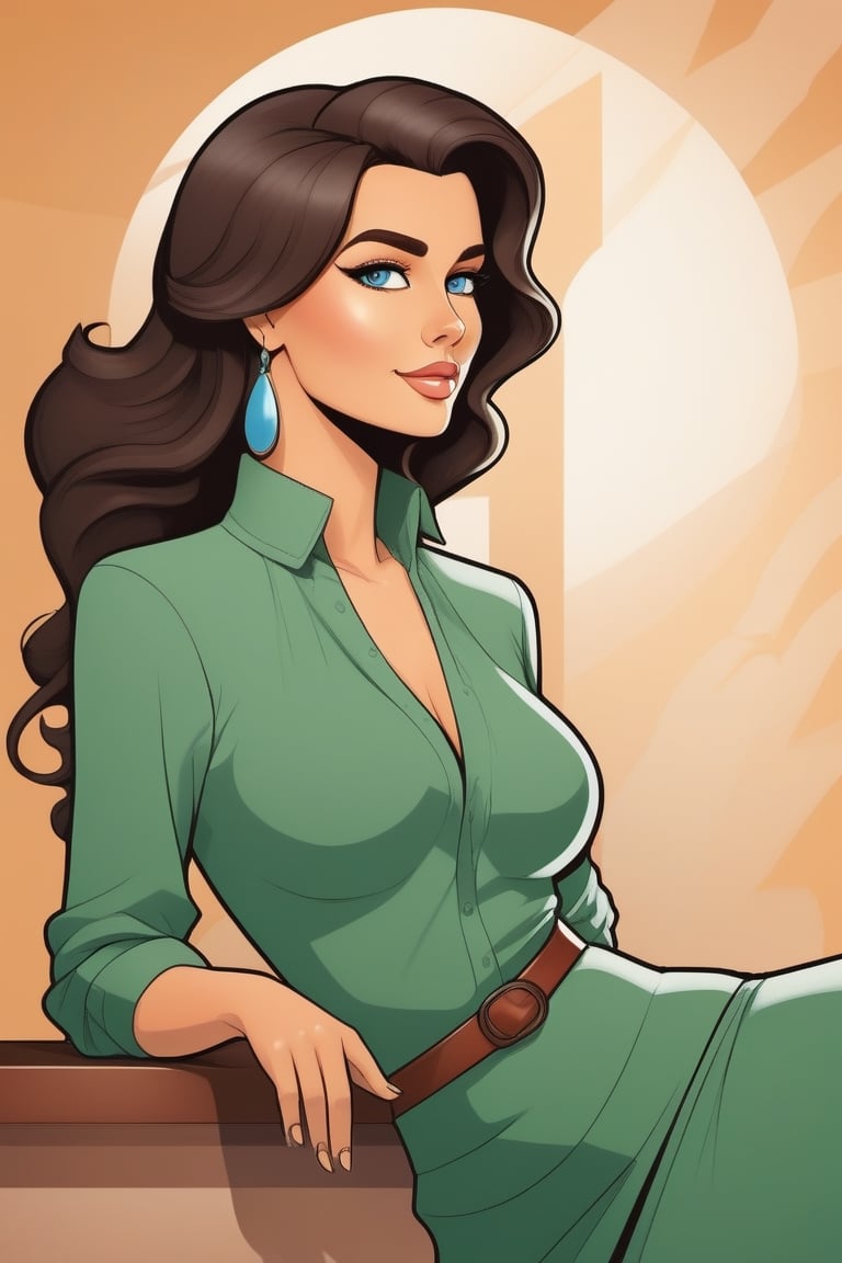 Cel Shaded Art, a woman, 2D, flat color, toon shading, cel shaded style