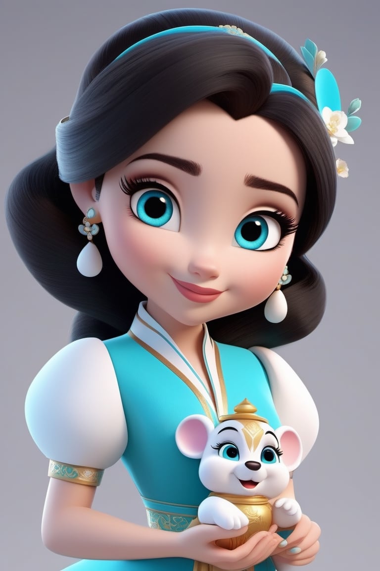 Adorable 3D Character, Jasmine \(Disney character\), 3D render, adorable character, 3D art