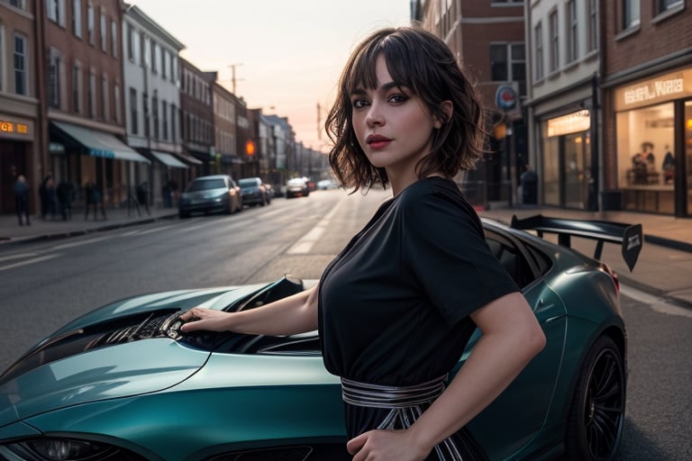 (full shot:1.2), (detailed face: 1.2), Best quality, masterpiece, ultra-high resolution, (photorealistic: 1.2), (best quality)), ((masterpiece)), (masterpiece, best quality),
1girl with Swedish lady, pretty face, asymmetrical bangs, short wavy hair, wearing street racer dress. Steering street racing car. Town street scenery. warm lighting, blurry foreground, photorealistic, day light, hyper-realistic, uncompressed UHD 8K format, cinematic lights, cinematic colors, bokeh, Realism, waist to up, side view.