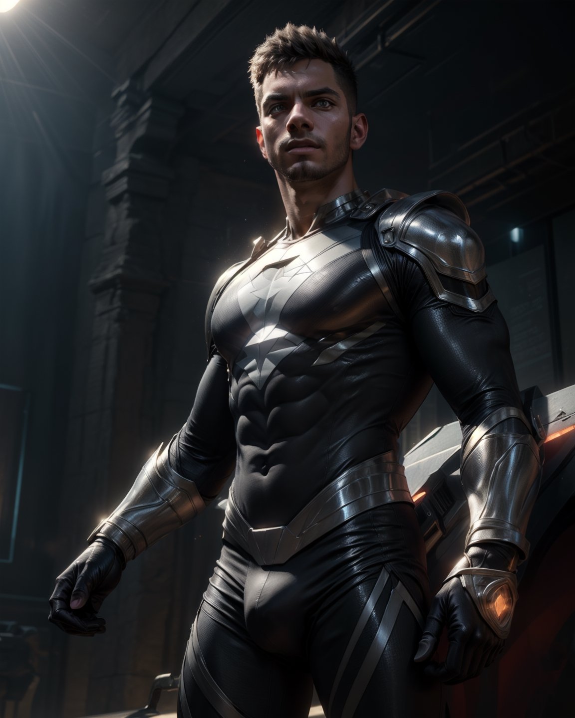 ((Best quality)), ((masterpiece)), (highly detailed:1.3), A superhero based on the element of Diamond, (holographic outfit with black details), (sunny day), (detailed background, cinematic, detailed, atmospheric, epic, concept art, masterpiece, best quality, 8k, ultrarealsitc), perfect lighting, realistic