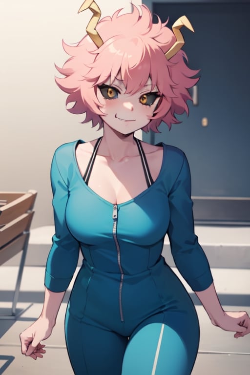 Mina Ashido, smug, cocky, confident, sexy blue outfit