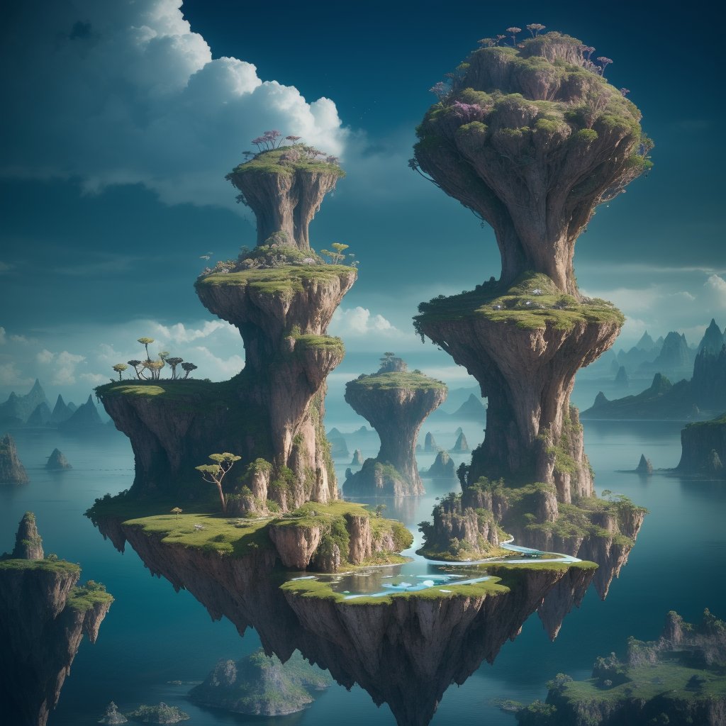 {{{floating islands}}}, {{{masterpiece}}}, {{{best quality}}}, {{{ultra-detailed}}}, {cinematic lighting}, otherworldly alien landscape with floating islands, colorful flora, and mystical creatures
shot on a Lumix GH5
