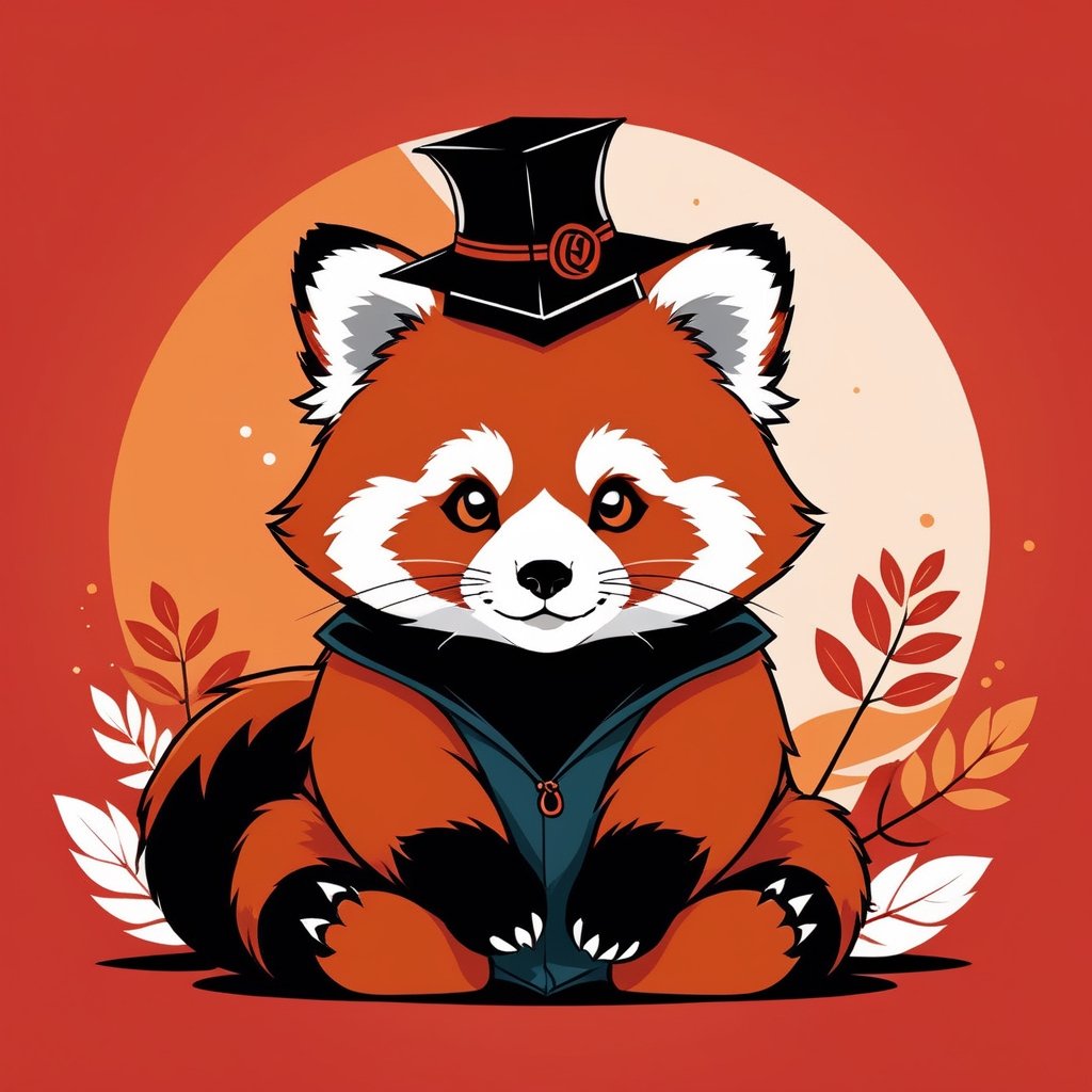 	
Levin Scholar in Vector red panda art style
