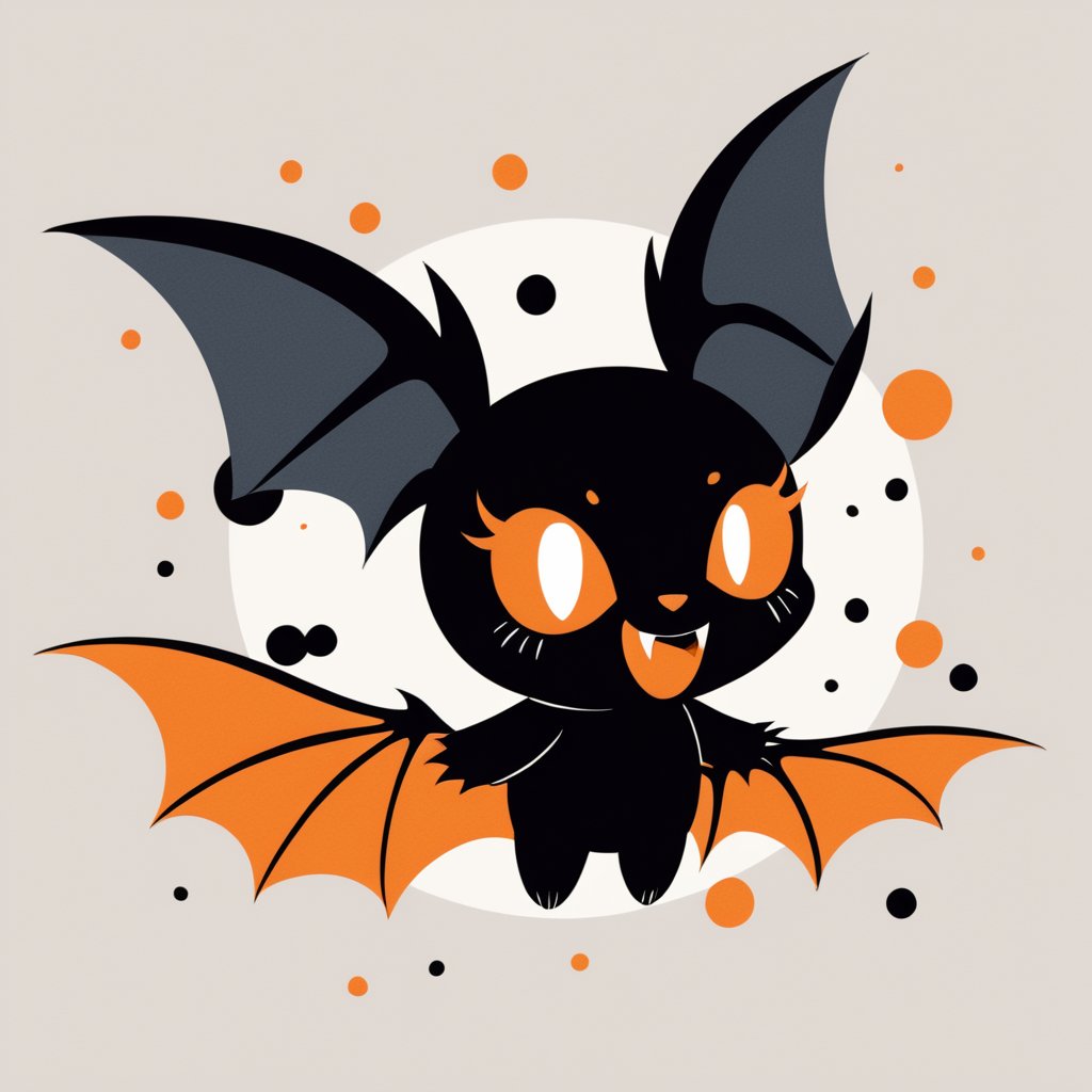 a bat looking at the camera in abstract art style