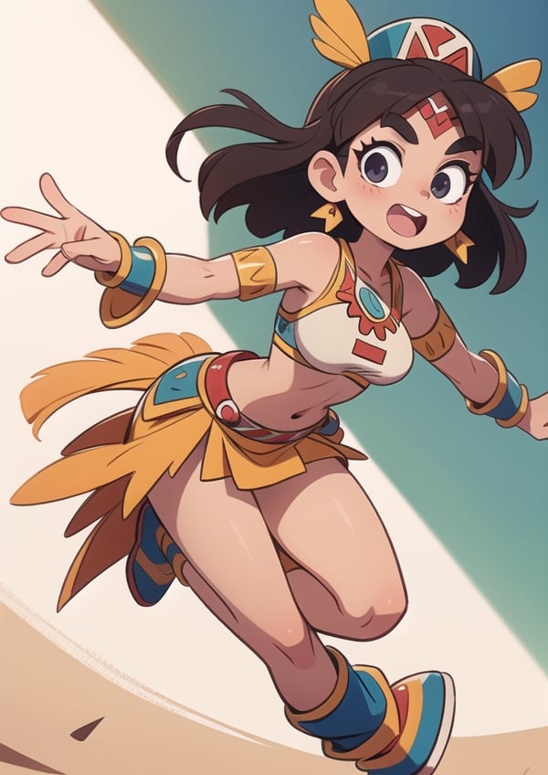 2.5D, an aztec girl, perfect body, full body
 

