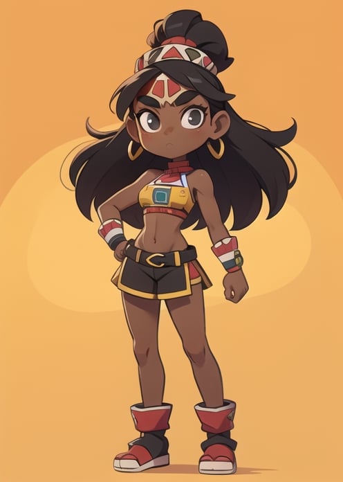 2.5D, an aztec girl, perfect body, full body, black skin
 

