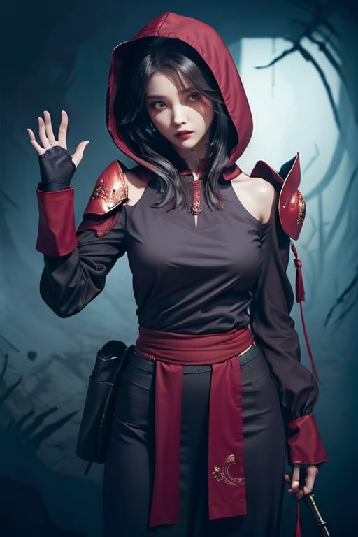  a haunting blend of darkness and allure. Clad in the menacing hmong clothes suit, the rotting flesh of this undead person figure creates a striking visual contrast with the red and black hues of her attire. Glowing eyes pierce through the darkness, radiating an otherworldly intensity, while the hood frames her face, shrouding her in mystery.
The undead's presence is commanding, her towering form enhanced by the shoulder armor that exudes strength and power. Gauntlets and gloves, bearing the same red and black motif, provide a formidable touch to her decaying hands. The combination of the rotting flesh, skeletal features, and the unsettling movements characteristic of the undead race contribute to her imposing appearance.
As particles dance in the air, adding an ethereal quality to the scene, the female undead becomes a captivating masterpiece of darkness. The high-quality rendering showcases every intricate detail of her hmong clothes suit, highlighting the decay and corrosion that have taken hold. The realism of her appearance brings her to life with astonishing detail, further emphasizing her resilience despite her undead state.
The blend of red and black armor, hood, glowing eyes, and skeletal features creates a mesmerizing and haunting aesthetic. It captures the beauty within the darkness, where strength and elegance merge in an eerie harmony. The grim environment of the dilapidated hospital corridor serves as a backdrop, contrasting with the resplendent form of the undead figure.
This haunting image, crafted with a keen eye for realism and beauty, stands as a testament to the artist's skill. The level of detail and quality achieved in depicting the undead's appearance elevates it to a masterpiece. It invites viewers to immerse themselves in a realm where darkness and allure converge, leaving an indelible impression upon their minds.
 ,iu,z1l4,t , hmong girl and hmong clothes