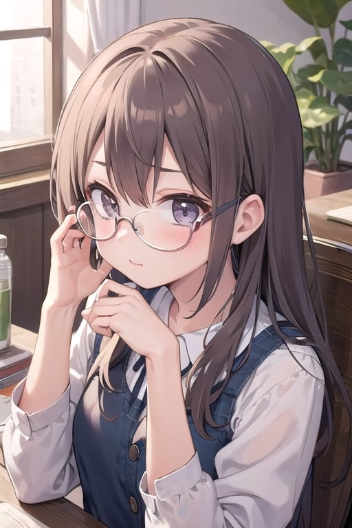 masterpiece, best quality, cute girl, kawaii, Glasses