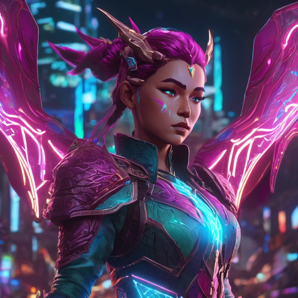 realistic, half girl half Dragon, desolate, intricately detailed, artistic magenta lightning, cyan horns, eyes(glowing:1.1), detailed hair, two wings in back, full body, scale armor, neon colors, particles, beautiful, amazing, cinematic, highly detailed face, highly detailed, digital art, sharp focus, trending on art station,xxmix girl woman,SteelHeartQuiron character,arcane