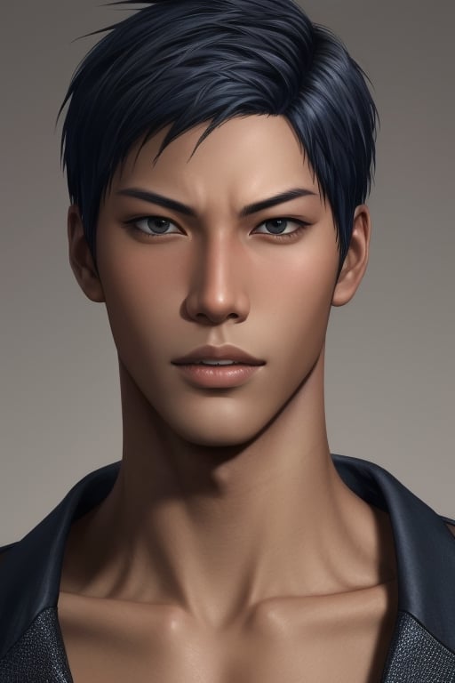 Realistic, Handsome Aomine Daiki (dark skintone:1.0) , the sims