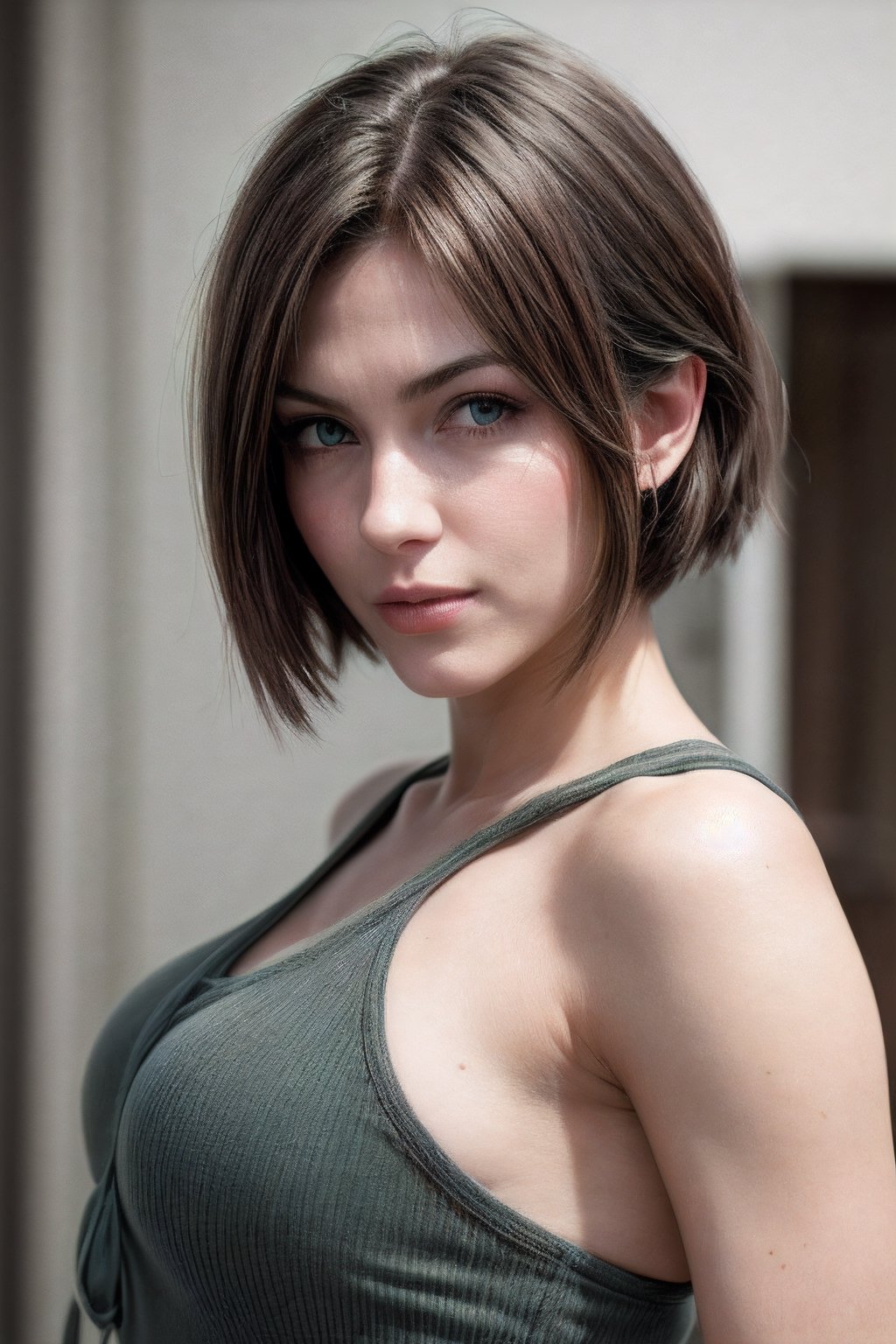 Realistic, Beautiful tomboy short hair , mage