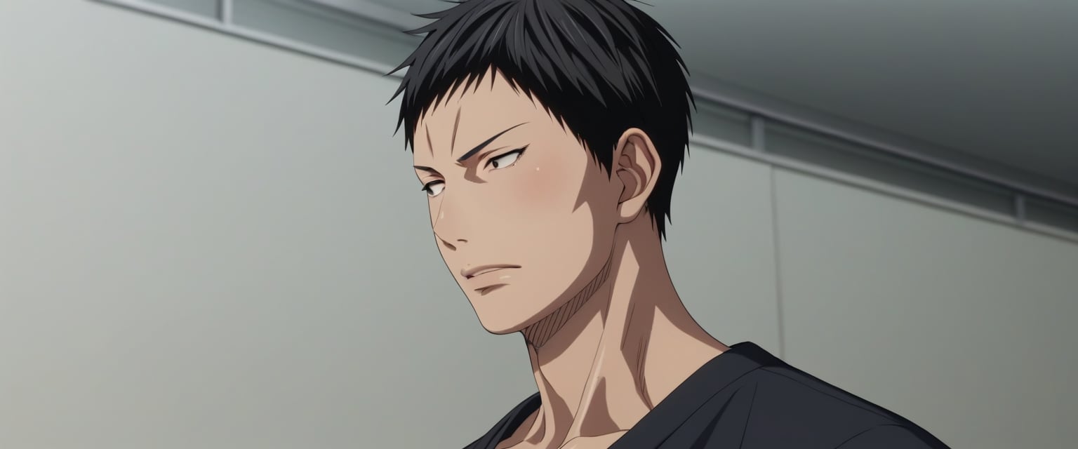 score_9, score_8_up, score_7_up, score_6_up, score_5_up, score_4_up, BREAK source_anime, 3d, rating_explicit,realistic , handsome aomine daiki black hair ,yaoi