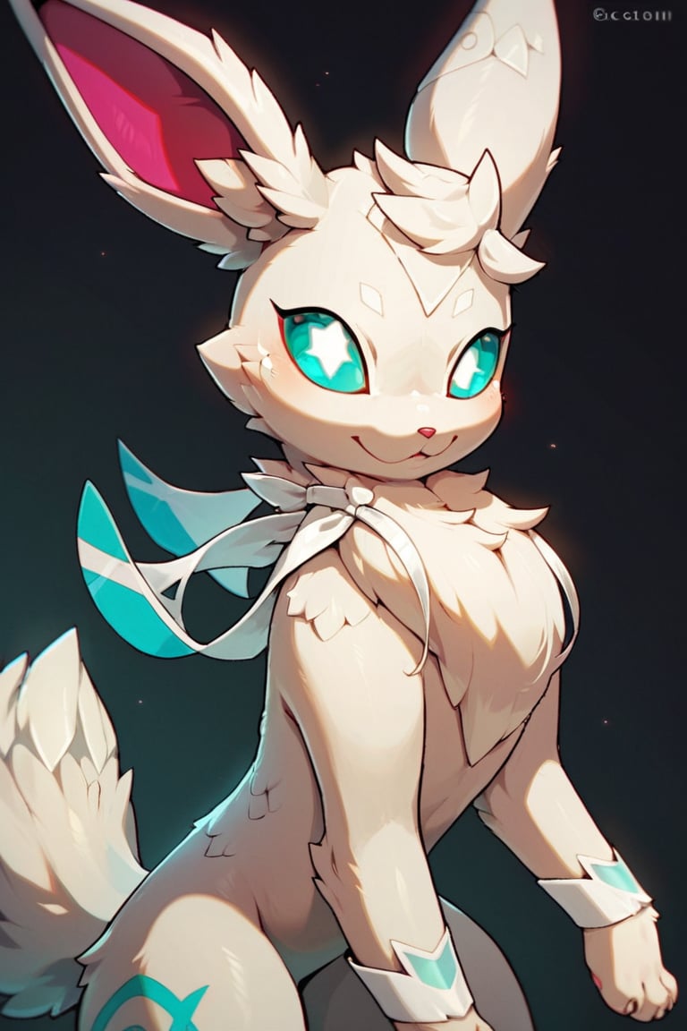 Score_10_up, Score_9_up, Score_8,, eeveelution,white fur, cyan eyes, fluffy, 