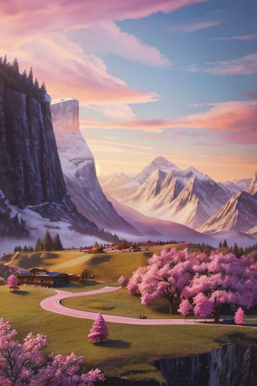 realistic Barbie world landscape