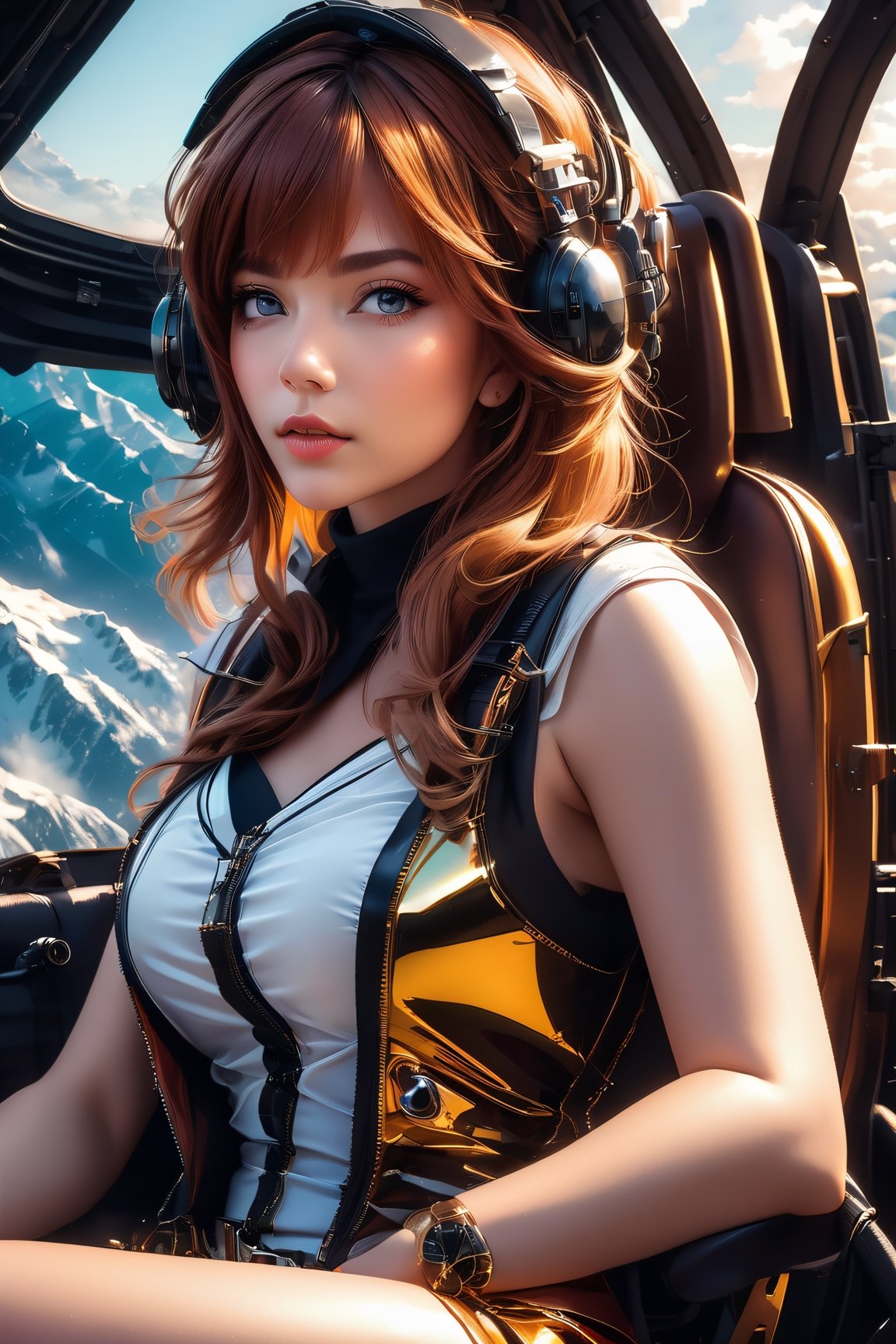 fierce beauty helicopter pilot , her brown hair with blonde highlights on her bangs cascading down the side of her face and shoulders, sitting inside of a helicopter , (masterpiece, top quality, best quality, official art, beautiful and aesthetic:1.2), (1girl), extreme detailed,(fractal art:1.3),colorful,highest detailed,zoomout,perfecteyes, random hairstyle
,alluring_lolita_girl,RedHoodWaifu,beautymix,futurecamisole,mecha,xxmix_girl,Movie Still,Film Still,Wearing edgTemptation,Cinematic,p3rfect boobs,skirtlift,cleavage,Cinematic Shot,Cinematic Lighting,aesthetic portrait,photo r3al