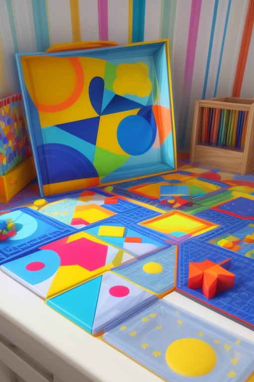 3D, Geometric Abstract Art, puzzle, ,nursery school