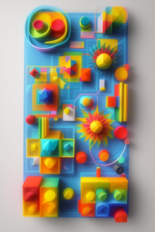 3D, Geometric Abstract Art, puzzle, ,nursery school