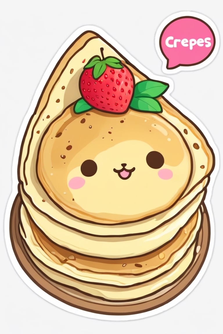 ((best quality)), ((masterpiece)), (detailed), kawaii sticker, crepes,sticker