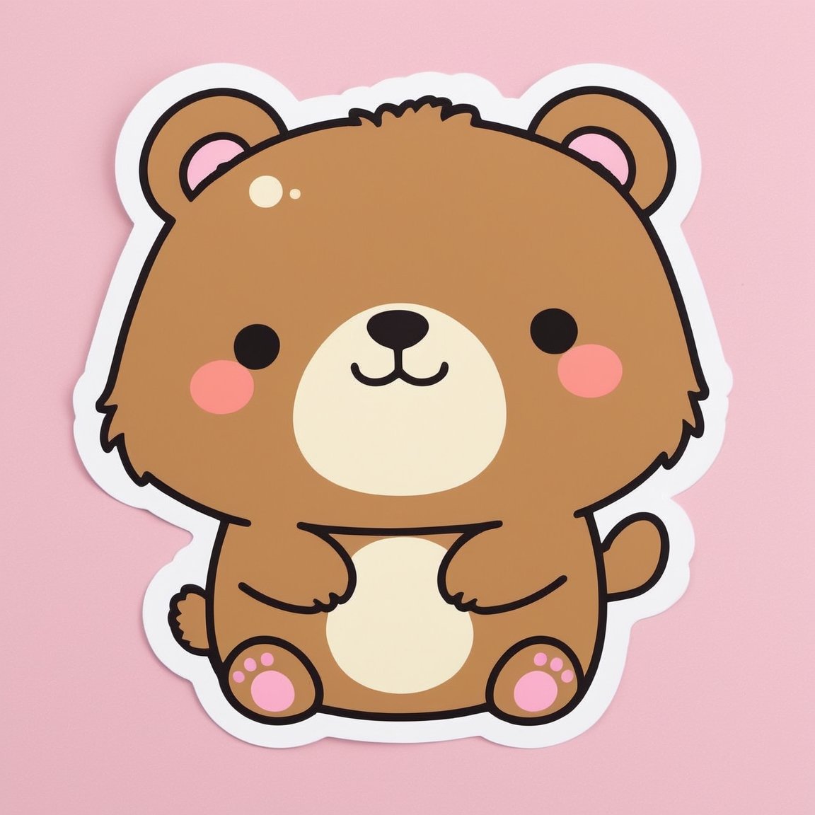 ((best quality)), ((masterpiece)), (detailed), kawaii sticker, bear,sticker,