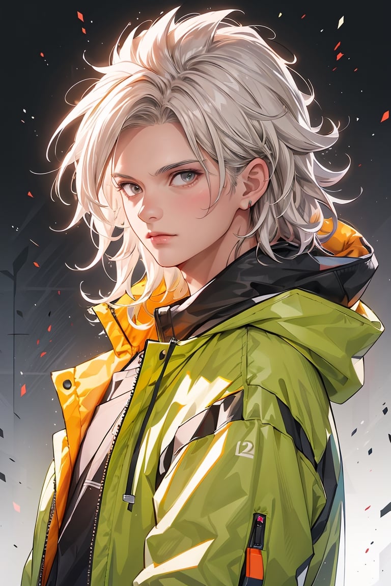 detailed portrait, ultra realistic, 1boy, highly detailed clothes, wearing neon coat with hood, beautiful face, robotic, super saiyen, blond hair, brush strokes, 12k, beautiful outfit, wlop, high definition, cinematic, behance contest winner, portrait featured on unsplash, stylized digital art, smooth,raidenshogundef,son goku