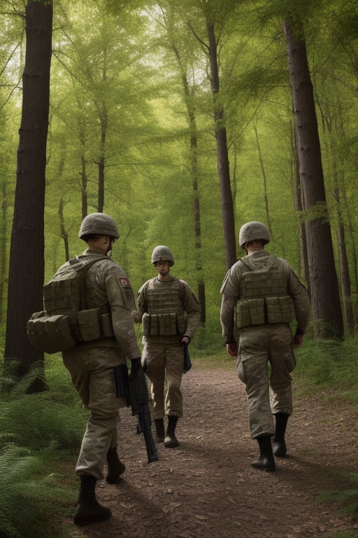 group of soldiers in woods